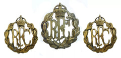 Royal Flying Corps Cap Badge & Collars Brass Metal