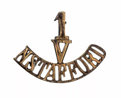 1 Volunteers N.Stafford Shoulder Title Brass Metal