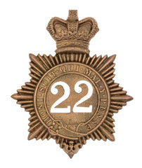 22nd Cheshire Regiment Quilted Shako Plate Brass Metal