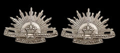Australian Commonwealth Military Forces Collar Badges Hallmarked Silver