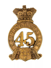 45th Sherwood Foresters Glengarry Badge Brass Metal