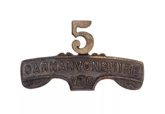 5th Carnarvonshire Volunteer Training Company Shoulder Title Brass Metal