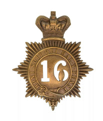 16th Bedfordshire Regiment Quilted Shako Plate Brass Metal