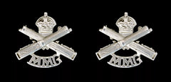 Machine Gun Corps MMG Collar Badges Hallmarked Silver