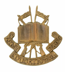 Army Educational Corps Cap Badge Brass Metal