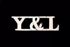 York & Lancaster Shoulder Title White Metal