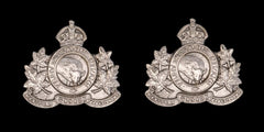 1st Canadian Mounted Rifles Collar Badges Hallmarked Silver