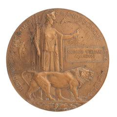 WW1 Memorial Plaque George William Appleton Original