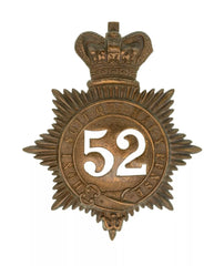 52nd Oxfordshire 2nd Battalion Regiment Quilted Shako Plate Brass Metal