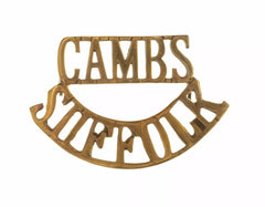 Cambs Suffolk Shoulder Title Brass Metal