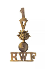 1 Volunteers Royal Welsh Fusiliers Shoulder Title Brass Metal