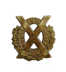 Scott Ish Horse Cap Badge Brass Metal