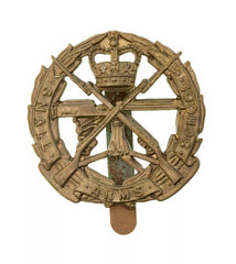 Small Arms School Cap Badge White Metal