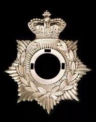 Victorian Crown Helmet Plate White Metal