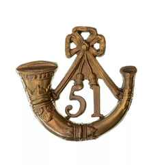 51st Kings Own Light Infantry Glengarry Badge Brass Metal