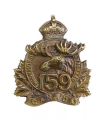 159th Canadian Infantry Battalion 1st Algonquin Cap Badge Brass Metal