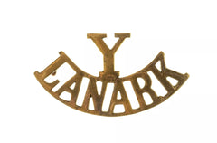 Yeomanry Lanark Shoulder Title Brass Metal