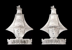 Nelson Battalion Naval Division Collar Badges Hallmarked Silver
