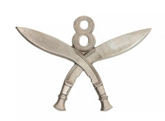 8th Gurkha Rifles Cap Badge White Metal