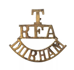 T R.F.A Durham Shoulder Title Brass Metal
