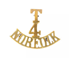 T 4 Norfolk Shoulder Title Brass Metal
