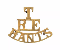 T R.E Hants Shoulder Title Brass Metal