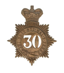 30th East Lancashire Regiment Quilted Shako Plate Brass Metal