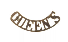 Queens Shoulder Title Brass Metal