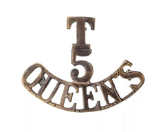 T 5 Queens Shoulder Title Brass Metal