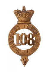 108th Inniskilling Fusiliers Glengarry Badge Brass Metal