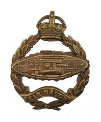 Tank Corps Cap Badge Brass Metal Facing Right