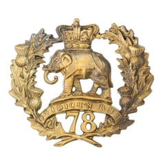 78th Seaforth Highlanders 2nd Battalion Glengarry Badge Brass Metal