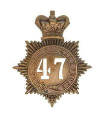 47th North Lancashire Regiment Quilted Shako Plate Brass Metal