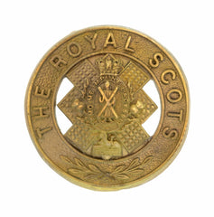 Royal Scots Helmet Plate Centre Brass Metal