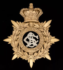 Army Service Corps Blue Cloth Officers Helmet Plate