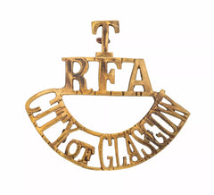 T R.F.A City of Glasgow Shoulder Title Brass Metal