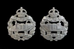 Tank Corps Collar Badges Pair Hallmarked Silver