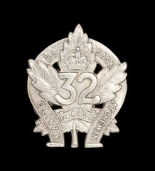32nd Manito Battalion Saskatchewan Cap Badge Hallmarked Silver