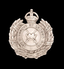10th County of London Paddington Rifles Cap Badge Hallmarked Silver