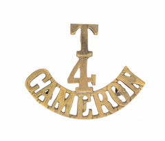 T.4 Cameron Shoulder Title Brass Metal