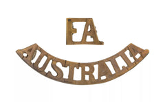 Australian Field Artillery Shoulder Title Brass Metal