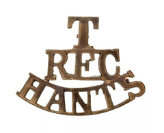 T R.F.C Hants Shoulder Title Brass Metal