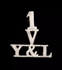 1 Volunteers York & Lancaster Shoulder Title White Metal