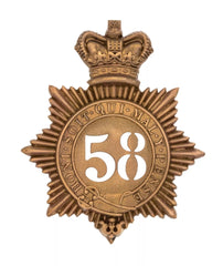 58th Northamptonshire 2nd Battalion Regiment Quilted Shako Plate Brass Metal