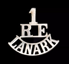 1.R.E Lanark Shoulder Title White Metal