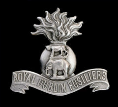 Royal Dublin Fusiliers Cap Badge Hallmarked Silver