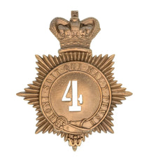 4th Kings Own Regiment Quilted Shako Plate Brass Metal