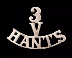 3 Volunteers Hants Shoulder Title White Metal