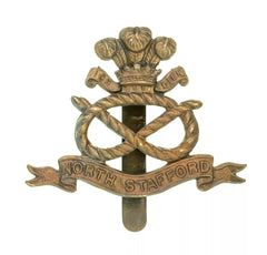 North Staffordshire Cap Badge Brass Metal