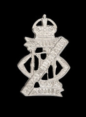 13/18th Royal Hussars Cap Badge Hallmarked Silver